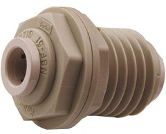 Parker - 3/8 x 1/4" Outside Diam, Polypropylene Push-to-Connect Tube Bulkhead Union - 150 Max psi, Tan - Apex Tool & Supply