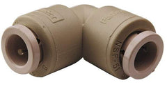 Parker - 3/8 x 1/4" Outside Diam, Polypropylene Push-to-Connect Tube Union Elbow - 150 Max psi, Tan - Apex Tool & Supply