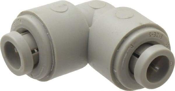 Parker - 5/16" Outside Diam, Acetal Push-to-Connect Tube Union Elbow - 300 Max psi, Tan - Apex Tool & Supply