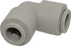 Parker - 3/8" Outside Diam, Acetal Push-to-Connect Tube Union Elbow - 300 Max psi, Tan - Apex Tool & Supply