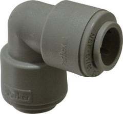 Parker - 1/2" Outside Diam, Acetal Push-to-Connect Tube Union Elbow - 250 Max psi, Tan - Apex Tool & Supply