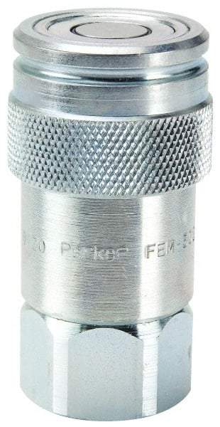 Parker - 1-1/16-12 SAE Steel Hydraulic Hose Female Straight Thread Coupler - 3,625 psi - Apex Tool & Supply