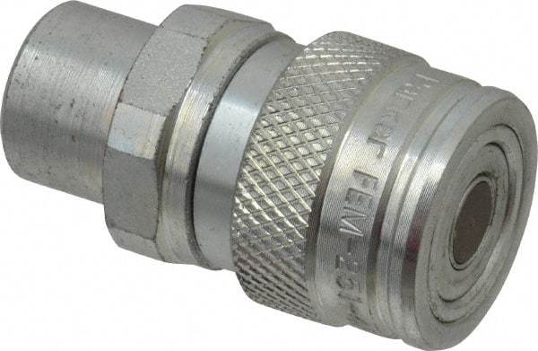 Parker - 1/4-18 NPSF Steel Hydraulic Hose Female Pipe Thread Coupler & No Lock Fitting - 4,568 psi - Apex Tool & Supply