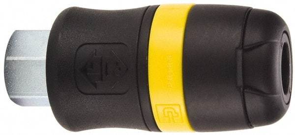 Parker - 3/8 Female NPTF Industrial Pneumatic Hose Coupler - Polyamide, 1/4" Body Diam - Apex Tool & Supply