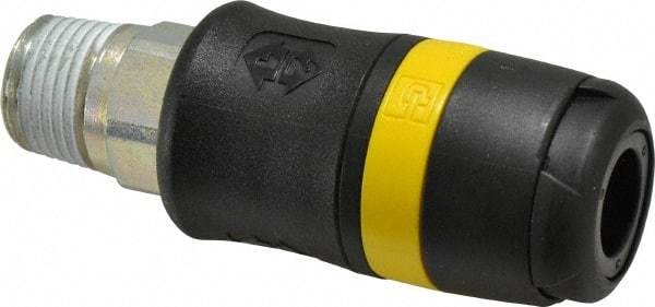Parker - 1/2 Male NPTF Industrial Pneumatic Hose Coupler - Polyamide, 3/8" Body Diam - Apex Tool & Supply