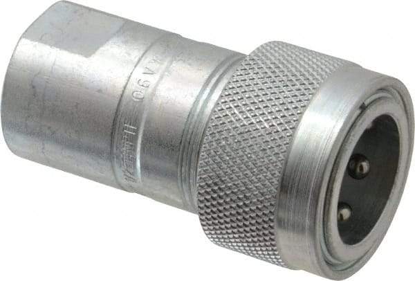 Parker - 1/2 NPTF Steel Hydraulic Hose Female Pipe Thread Coupler & Poppet - 3,000 psi - Apex Tool & Supply