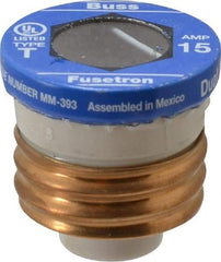 Cooper Bussmann - 125 VAC, 15 Amp, Time Delay Plug Fuse - Fuse Holder Mount, 2.38" OAL, 10 (RMS Symmetrical) kA Rating, 2-1/4" Diam - Apex Tool & Supply