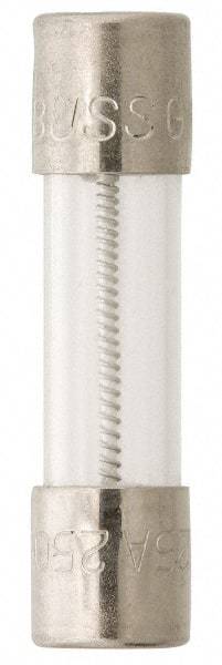 Cooper Bussmann - 250 VAC, 32 VDC, 0.3 Amp, Time Delay Miniature Glass Fuse - 20mm OAL, 10 at 125 V kA Rating, 5mm Diam - Apex Tool & Supply