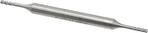 Made in USA - 1/16", 7/32" LOC, 3/16" Shank Diam, 2-1/2" OAL, 4 Flute, High Speed Steel Square End Mill - Double End, Uncoated - Apex Tool & Supply