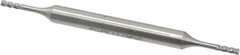 Made in USA - 1/16", 7/32" LOC, 3/16" Shank Diam, 2-1/2" OAL, 4 Flute, High Speed Steel Square End Mill - Double End, Uncoated - Apex Tool & Supply