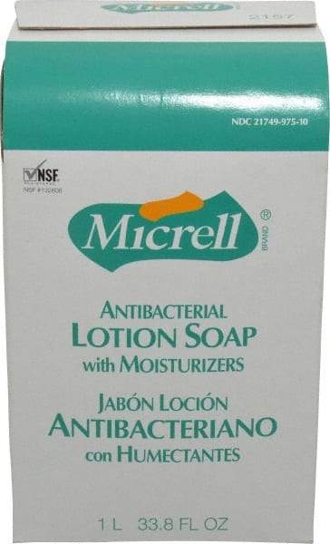 MICRELL - 1 L Dispenser Refill Liquid Soap - Antibacterial, Amber, Light Fragrance Scent - Apex Tool & Supply