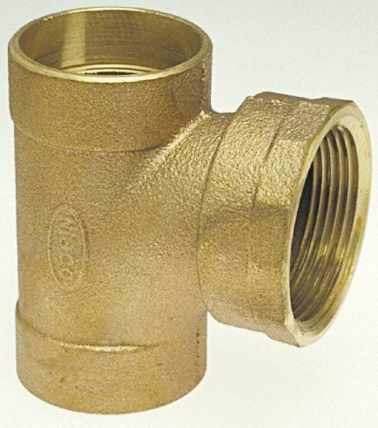 NIBCO - 1-1/2", Cast Copper Drain, Waste & Vent Pipe Tee - C x C x F - Apex Tool & Supply