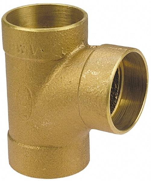 NIBCO - 3 x 3 x 2", Cast Copper Drain, Waste & Vent Pipe Tee - C x C x C - Apex Tool & Supply