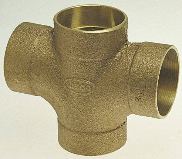NIBCO - 2 x 1-1/2 x 1-1/2 x 1-1/2", Cast Copper Drain, Waste & Vent Pipe Double Tee - C x C x C x C - Apex Tool & Supply