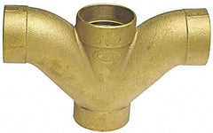 NIBCO - 2 x 2 x 1-1/2 x 1-1/2", Cast Copper Drain, Waste & Vent Pipe Double Long Turn T Y - C x C x C x C - Apex Tool & Supply