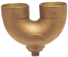 NIBCO - 1-1/2", Cast Copper Drain, Waste & Vent Pipe Return Bend with CO - C x C x CO with Plugs - Apex Tool & Supply