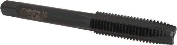 Kennametal - M12x1.75 Metric Coarse 3 Flute D6 Oxide Finish High Speed Steel Spiral Point Extension Tap - Plug Chamfer, 4" OAL, 6H Class of Fit - Apex Tool & Supply