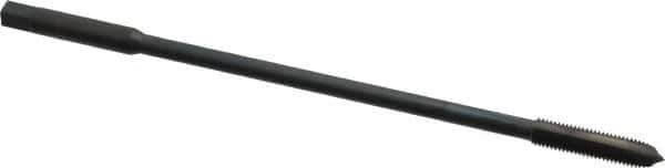 Kennametal - 1/4-28 UNF 2 Flute H3 Oxide Finish High Speed Steel Spiral Point Extension Tap - Plug Chamfer, 6" OAL, 3B Class of Fit - Apex Tool & Supply