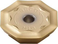Seco - OFMR070405 M15 Grade F40M Carbide Milling Insert - TiAlN/TiN Finish, 0.1913" Thick, 0.7094" Inscribed Circle - Apex Tool & Supply