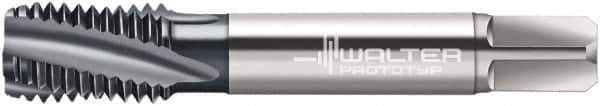 Value Collection - 7/8-9 UNC 4 Flute 3B Modified Bottoming Spiral Flute Tap - Cobalt, TiCN Finish, 4-11/16" OAL, Right Hand Flute, Right Hand Thread, Series A2245606 - Apex Tool & Supply