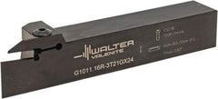 Walter - External Thread, 0.827" Max Depth of Cut, 3mm Min Groove Width, 150.01mm OAL, Right Hand Indexable Grooving Cutoff Toolholder - 25.4mm Shank Height x 25.4mm Shank Width, GX24-2E3/F3.. Insert Style, G1011 Toolholder Style - Apex Tool & Supply