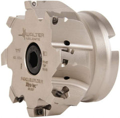 Walter - 8 Inserts, 4" Cut Diam, 1-1/2" Arbor Diam, 0.591" Max Depth of Cut, Indexable Square-Shoulder Face Mill - 0/90° Lead Angle, 2.48" High, AD.T 1606.. Insert Compatibility, Series F4042 - Apex Tool & Supply