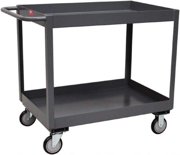 Jamco - 1,200 Lb Capacity, 24" Wide x 36" Long x 35" High Service Cart - 2 Shelf, Steel, Rubber Casters - Apex Tool & Supply