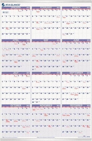 AT-A-GLANCE - 1 Sheet, 24 x 36", Wall Calendar - White - Apex Tool & Supply