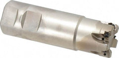 Seco - 1-1/4" Cut Diam, 0.157" Max Depth of Cut, 1-1/4" Shank Diam, 4" OAL, Indexable Square Shoulder End Mill - XNEX 04.. Inserts, Weldon Shank, 90° Lead Angle, Through Coolant, Series R217.96 - Apex Tool & Supply