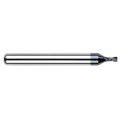 Miniature End Mills - Stub & Standard - 0.0180″ Cutter Diameter × 0.0540″ Length of Cut Carbide Square End Mill, 2 Flutes, AlTiN Coated - Exact Industrial Supply