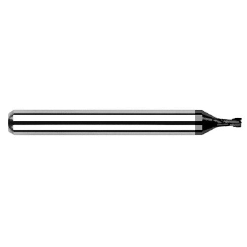 Miniature End Mills - Stub & Standard - 0.0120″ Cutter Diameter × 0.0360″ Length of Cut Carbide Square End Mill, 2 Flutes, Amorphous Diamond Coated - Exact Industrial Supply