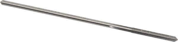 Made in USA - 0.1105" High Speed Steel 4 Flute Chucking Reamer - Straight Flute, 0.103" Straight Shank, 7/8" Flute Length, 3-1/2" OAL - Apex Tool & Supply