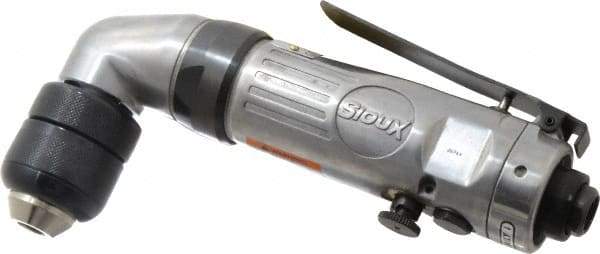 Sioux Tools - 3/8" Reversible Keyless Chuck - Right Angle Handle, 1,200 RPM, 10 CFM, 0.33 hp - Apex Tool & Supply