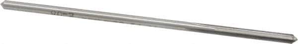 Made in USA - 0.1375" High Speed Steel 4 Flute Chucking Reamer - Straight Flute, 0.1275" Straight Shank, 1" Flute Length, 4" OAL - Apex Tool & Supply