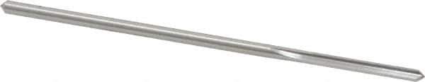Made in USA - 0.143" High Speed Steel 4 Flute Chucking Reamer - Straight Flute, 0.135" Straight Shank, 1" Flute Length, 4" OAL - Apex Tool & Supply