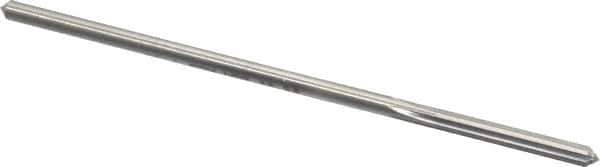 Made in USA - 0.1595" High Speed Steel 6 Flute Chucking Reamer - Straight Flute, 0.153" Straight Shank, 1-1/8" Flute Length, 4-1/2" OAL - Apex Tool & Supply