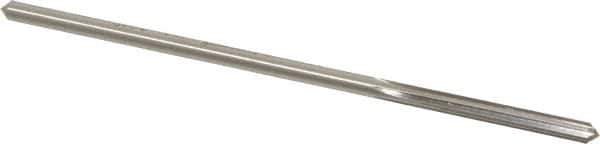 Made in USA - 0.164" High Speed Steel 6 Flute Chucking Reamer - Straight Flute, 0.153" Straight Shank, 1-1/8" Flute Length, 4-1/2" OAL - Apex Tool & Supply