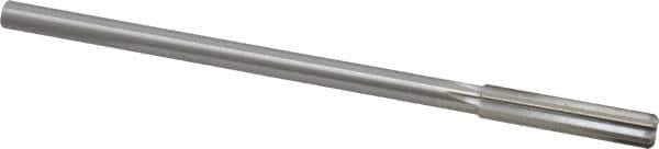 Made in USA - 0.37" High Speed Steel 6 Flute Chucking Reamer - Straight Flute, 0.3105" Straight Shank, 1-3/4" Flute Length, 7" OAL - Apex Tool & Supply