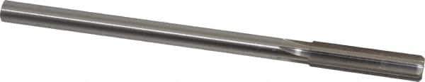 Made in USA - 0.436" High Speed Steel 6 Flute Chucking Reamer - Straight Flute, 0.373" Straight Shank, 1-3/4" Flute Length, 7" OAL - Apex Tool & Supply