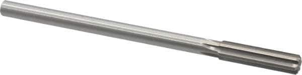 Made in USA - 0.44" High Speed Steel 6 Flute Chucking Reamer - Straight Flute, 0.373" Straight Shank, 1-3/4" Flute Length, 7" OAL - Apex Tool & Supply