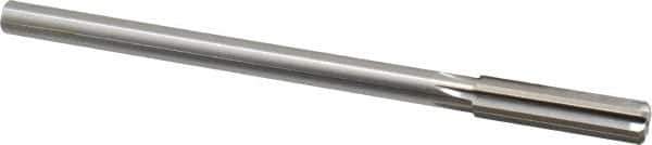 Made in USA - 0.452" High Speed Steel 6 Flute Chucking Reamer - Straight Flute, 0.373" Straight Shank, 1-3/4" Flute Length, 7" OAL - Apex Tool & Supply
