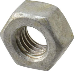 Value Collection - 3/8-16 UNC Steel Right Hand Heavy Hex Nut - 11/16" Across Flats, 23/64" High, Hot Dipped Galvanized Finish - Apex Tool & Supply
