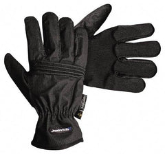 HexArmor - Size M (8), ANSI Cut Lvl A9, Puncture Lvl 3, Abrasion Lvl 5, Silicone Rubber Coated Cut & Puncture Resistant Gloves - 10.5" Long, Fully Coated Coated, SuperFabric Lining, Black, Paired - Apex Tool & Supply