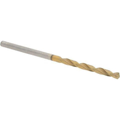 Guhring - 2.1mm 118° High Speed Steel Jobber Drill - TiN Finish, Right Hand Cut, Spiral Flute, Straight Shank, 49mm OAL, Standard Point - Apex Tool & Supply