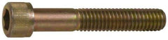 Made in USA - 1/4-20 UNC Hex Socket Drive, Socket Cap Screw - Grade 4037 Alloy Steel, Yellow Cadmium-Plated Finish, Partially Threaded, 1-1/2" Length Under Head - Apex Tool & Supply