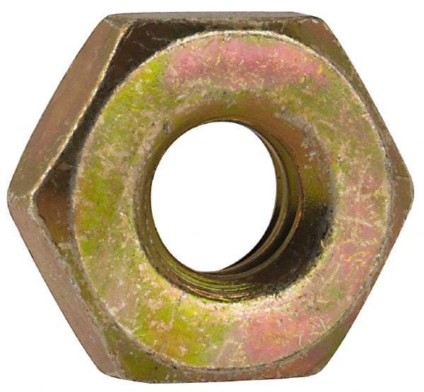 Made in USA - #10-24 UN Steel Right Hand Machine Screw Hex Nut - 3/8" Across Flats, 0.13" High, Cadmium-Plated Finish - Apex Tool & Supply