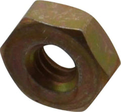 Made in USA - #8-32 UN Steel Right Hand Machine Screw Hex Nut - 11/32" Across Flats, 0.13" High, Cadmium-Plated Finish - Apex Tool & Supply