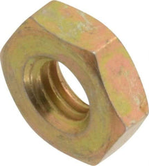 Made in USA - #10-32 UN Steel Right Hand Machine Screw Hex Nut - 11/32" Across Flats, 0.13" High, Cadmium-Plated Finish - Apex Tool & Supply