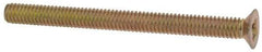 Made in USA - #4-48 UNF, 1-3/8" OAL Phillips Drive Machine Screw - Flat Head, Grade 3 Steel, Yellow Cadmium-Plated Finish, Without Washer - Apex Tool & Supply