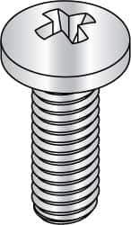 Made in USA - 1/4-20 UNC, 1-1/2" Length Under Head Phillips Drive Machine Screw - Pan Head, Grade 3 Steel, Yellow Cadmium-Plated Finish, Without Washer - Apex Tool & Supply